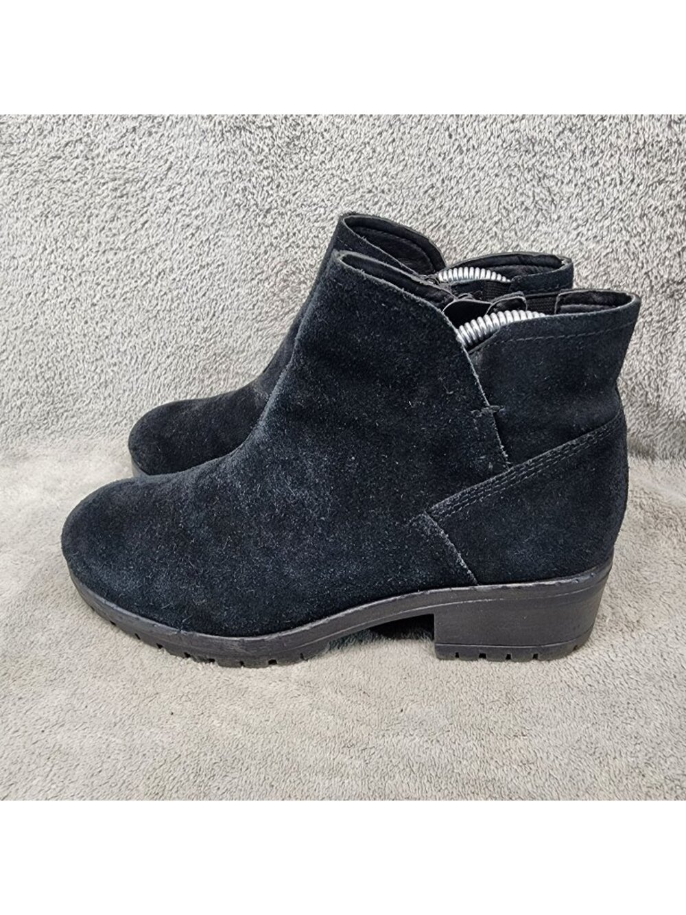Salvia Shoes Womens Size EU 38 US 7.5 Black Suede Side Zip Ankle Boots *Read*